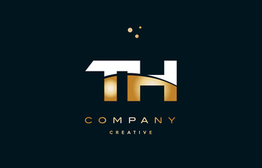 th t h  white yellow gold golden luxury alphabet letter logo icon template © dragomirescu