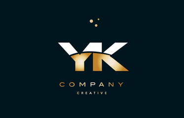 Obraz premium yk y k white yellow gold golden luxury alphabet letter logo icon template