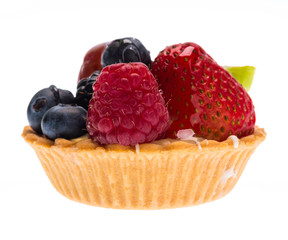 mixed fruits danish isolated on on white background