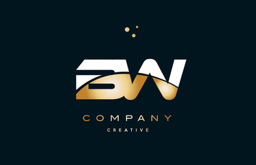 bw b w  white yellow gold golden luxury alphabet letter logo icon template