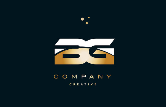bg b g  white yellow gold golden luxury alphabet letter logo icon template