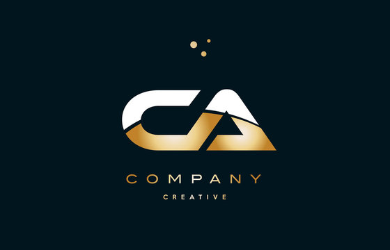 ca c a  white yellow gold golden luxury alphabet letter logo icon template