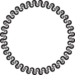 Abstract very simple decorative black round frame