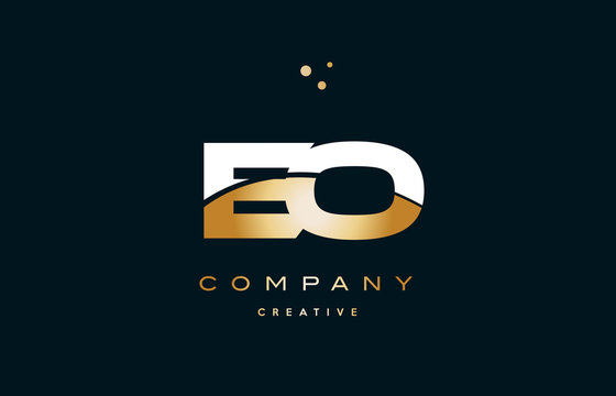 eo e o  white yellow gold golden luxury alphabet letter logo icon template
