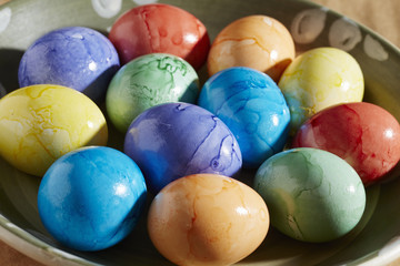 A bowl of Easter Eggs