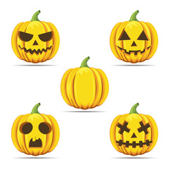 Happy halloween pumpkins set
