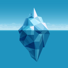 Ocean iceberg antarctic landscape vector background
