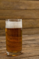 Close-up of glass of beer