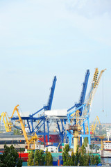 Fototapeta na wymiar Port cargo crane