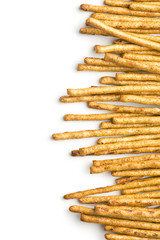 Salty pretzel sticks.