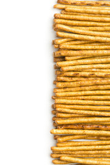 Salty pretzel sticks.