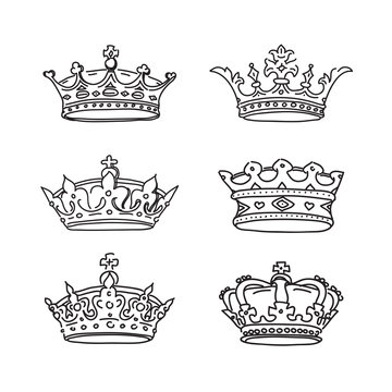 Set crowns. Vector Icons.