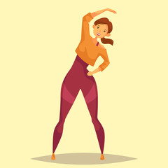 Girl or woman doing limbering or stretching