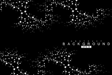 Structure molecule and communication. Dna, atom, neurons. Scientific concept for your design. Connected lines with dots. Medical, technology, chemistry, science background. Vector illustration.