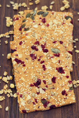 healthy toast with dry fruits and seeds