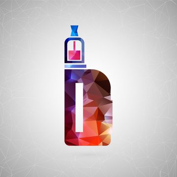 Abstract creative concept vector icon of vape. For web and mobile content isolated on background, unusual template design, flat silhouette object and social media image, triangle art origami