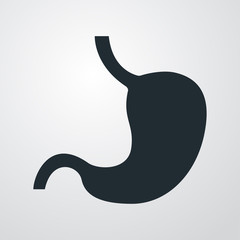 Icono plano estomago en fondo degradado