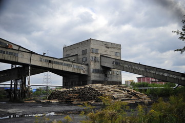 Closed coal mine Paryz in Dabrowa Gornicza, Poland. - obrazy, fototapety, plakaty