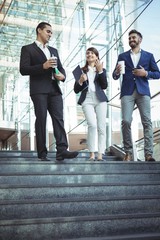 Businesses executives interacting with each other 