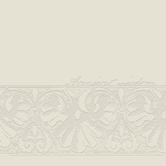 Stone floral engraving - stone background with copy space. Old tile.