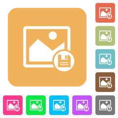 Save image rounded square flat icons