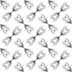 Fototapeta premium Heart shaped elements vintage seamless pattern