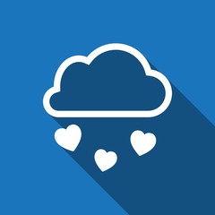 from the cloud falling hearts icon stock vector illustration flat design