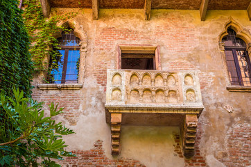 Balcony by Juliet house in Verona, Veneto region, Italy.