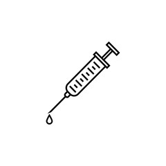 Syringe line icon, Anesthesia and medicine, injection sign vector graphics, a linear pattern on a white background, eps 10.