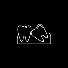 Wisdom teeth line icon, Dental and medicine, vector graphics, a linear pattern on a black background, eps 10.