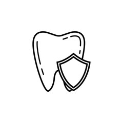 Tooth Protection line icon, Dental and medicine, vector graphics, a linear pattern on a white background, eps 10.