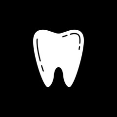 Tooth solid icon, Dental and medicine, vector graphics, a filled pattern on a black background, eps 10.