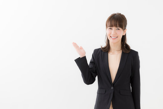 portrait of asian businesswoman isolated on white background
