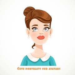 Obraz premium Cute young woman portrait for avatar isolated on a white background