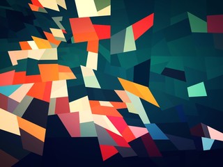 Blue and colorful geometric abstract background illustration