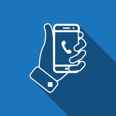 phone in hand icon stock vector illustration flat design