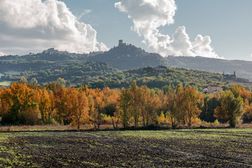 panorama of Siena in the Val d'Orcia and the Chianti hills