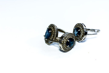 Women's jewelery and jewelery on a white background
