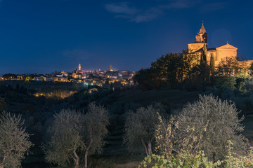 panorama of Siena in the Val d'Orcia and the Chianti hills