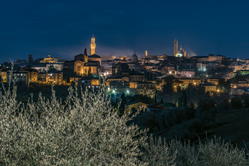 panorama of Siena in the Val d'Orcia and the Chianti hills