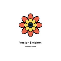 Bright and juicy beautiful circular logo for organic shop, eco product.