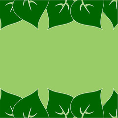 Fototapeta na wymiar frame of green leaves