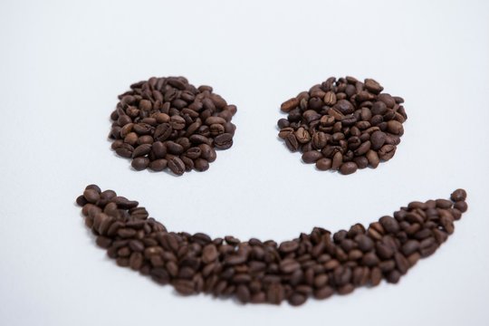Coffee beans forming smiley