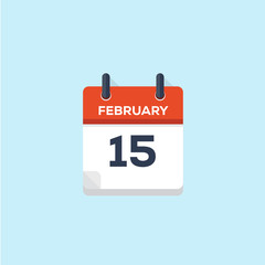 15. february calendar, vector illustration