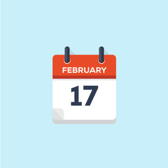 17. february calendar, vector illustration