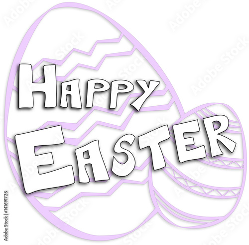 "Happy Easter in block letters with Easter eggs vector " obrazów ...