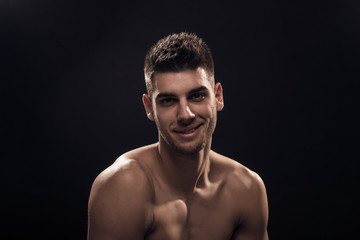 Fototapeta premium young man smirk, headshot face