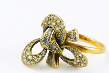 Women's jewelery and jewelery on a white background