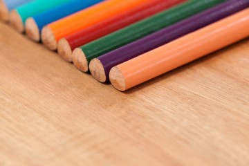 Obraz premium Close-up of colored pencil in a row