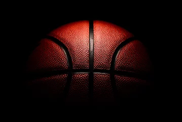Foto auf Alu-Dibond basketball on black background. © 168 STUDIO